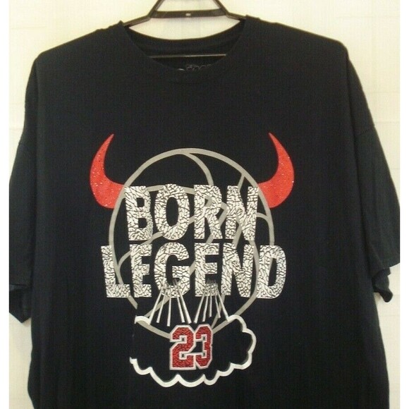Born Legend T shirt Chicago Bulls #23 2 Monkeys Mens Made In USA Sz 5XL - Picture 3 of 5